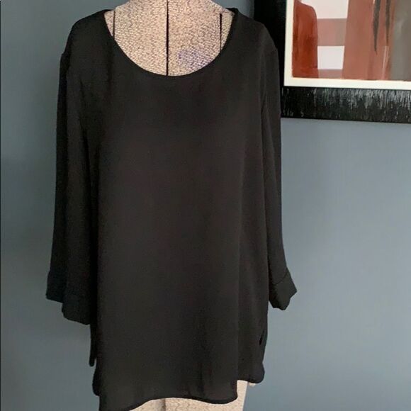 MNG (mango) black crew neckline tunic. Size 8. - Picture 1 of 5